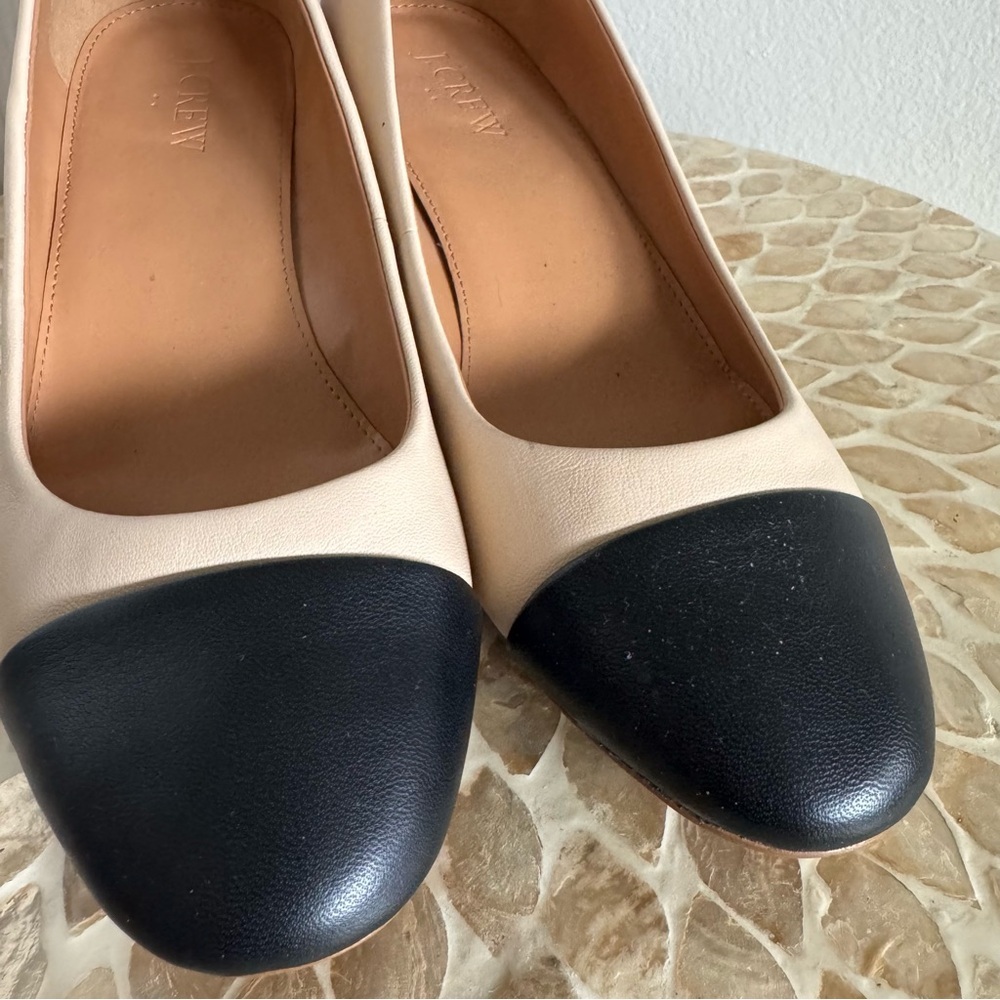 J.Crew Bryan Cap Toe Two Tone Block Heel Leather Pumps size 7 - Picture 5 of 8